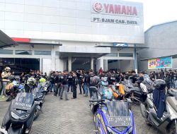 PT SJAM Bareng Keluarga Besar Gelar Touring Yamaha Day Sambil Bagikan Sembako