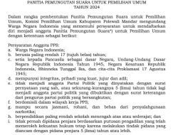 Pengumuman KPU Polman Tentang Seleksi Calon Anggota Panitia Pengumutan Suara untuk Pemilu 2024