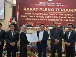 Pleno KPU Polman Tetapkan  Bupati-Wabul Terpilih H Samsul Mahmud -Andi Nursami Masdar,  Paslon tak Ada Hadir