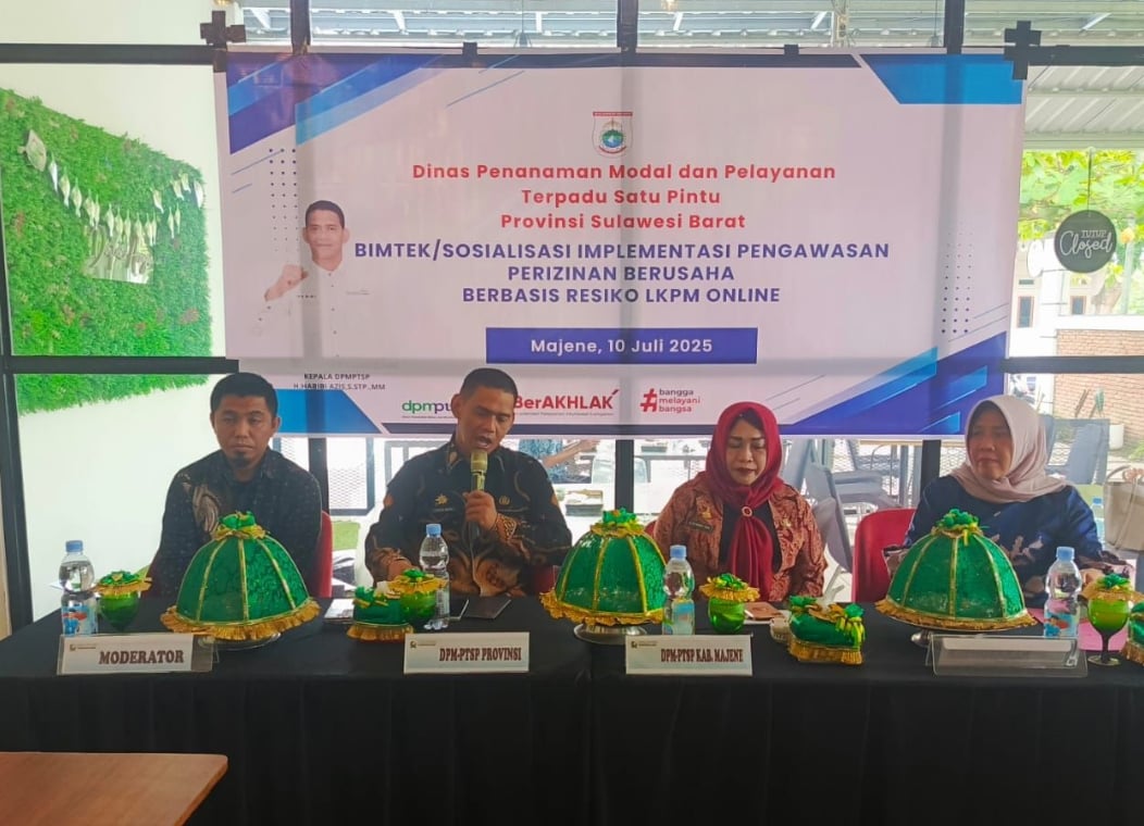 DPMPTSP Sulbar Gelar Bimtek dan Sosialisasi Pengawasan Perizinan Berbasis Risiko dan LKPM Online di Majene